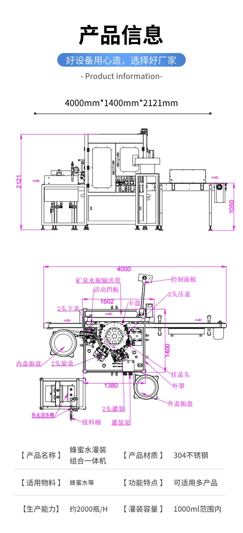 網紅蜂蜜水灌裝機CAD設計圖